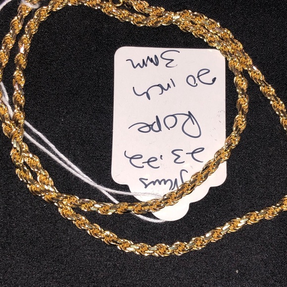 Pure Italian Gold 925 stamped sterling rope chain - Picture 3 of 4